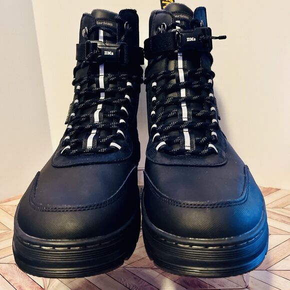 Dr Martens Combs Tech WX Leather Canvas Utility M 13 Black Warmwair Boots Rugged